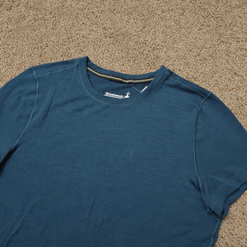 SMARTWOOL Women T Shirt XS Blue Merino Wool Gorpcore Activewear Base Layer - Picture 6 of 13